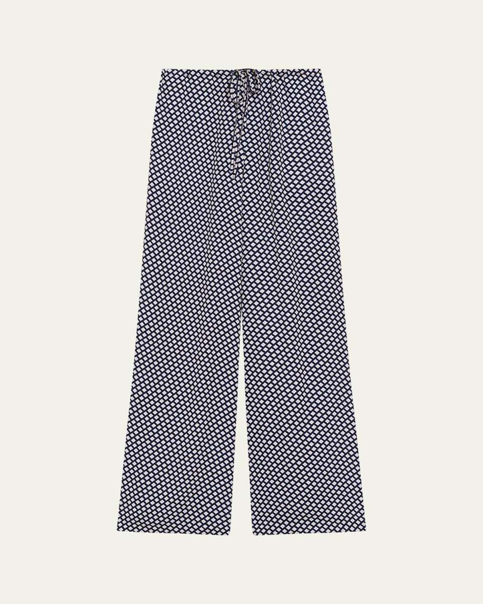 Geometric Drawstring Pull-On Pants